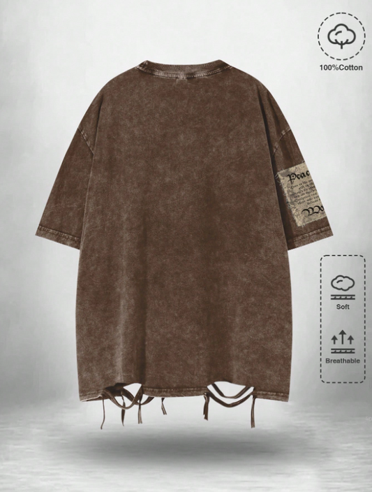 Men's Y2K Patterned 100% Cotton Crew-Neck Tee