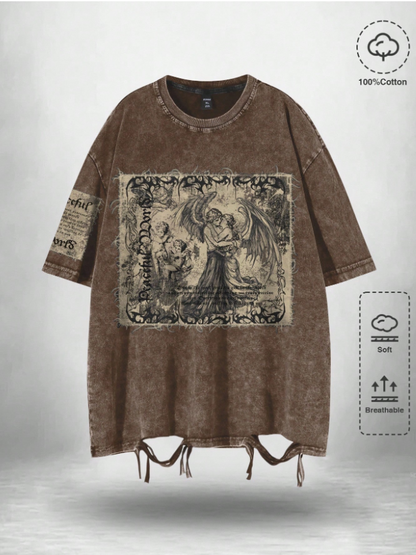 Men's Y2K Patterned 100% Cotton Crew-Neck Tee